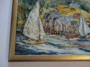 Rent 6 Months Vintage American Painting Coastal Impressionism Boats Beach City Rakestraw Free Shipping English Version Asbm Com Br