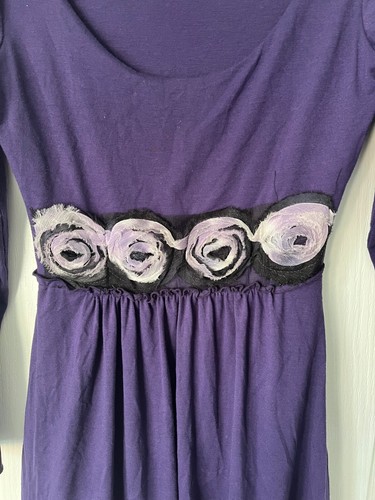 JAMES LAKELAND Dress Purple Made in Italy Stretchy Fits 10 12 Midi - Picture 4 of 6