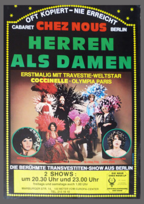 Cabaret Berlin Chez Nous Transvestiten Sammlung 1975-1984 Plakat 42x30 cm P950