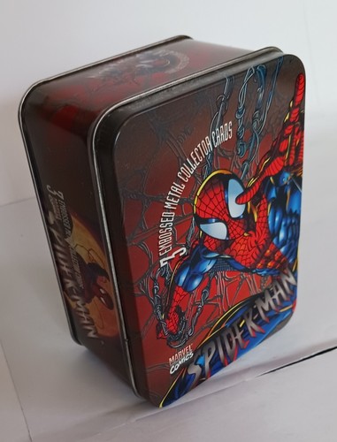 Tarjetas de coleccionista de metal en relieve de Spider-Man 1996 de Marvel Comics (3) lata - Imagen 4 de 4