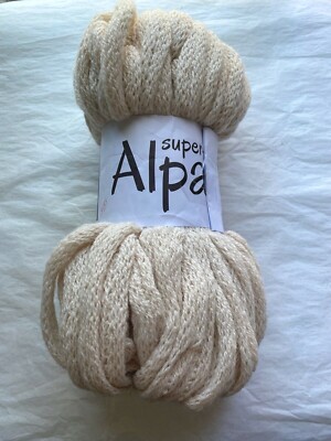 Scacel Super Fine Alpaca 55 Yards Alpaca Acrylic Ivory Yarn Made in Peru