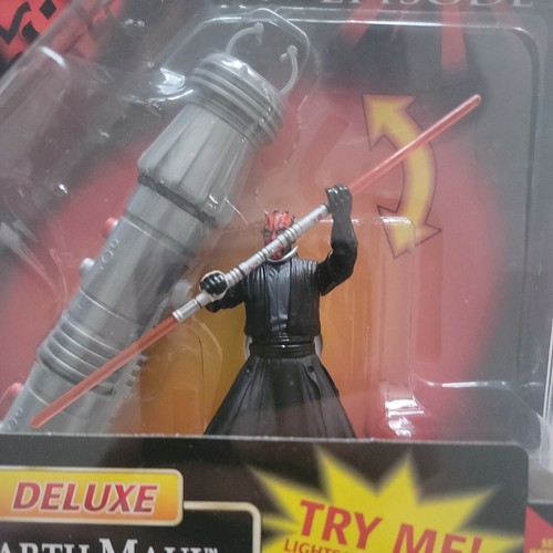 Star Wars Episodio 1 DELUXE DARTH MAUL #84144 Hasbro Lucas Películas 1998 Noc - Imagen 2 de 4