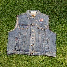 Vintage 90s Hank-williams Denim Vest Womens 2xl 24x23 Usa