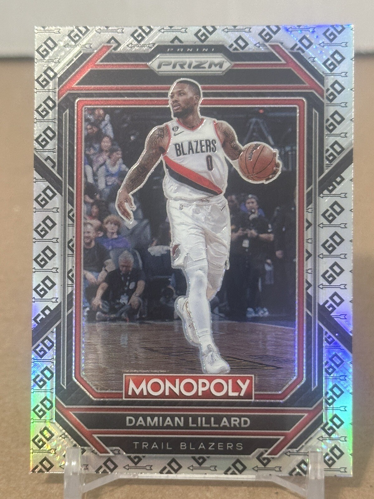 2022 23 Panini Prizm Monopoly DAMIAN LILLARD Silver Holo #73 GO! Space