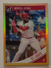 Marcell Ozuna (Cardinals) 2018 Panini Donruss GOLD PRESS PROOF (only 99 made)