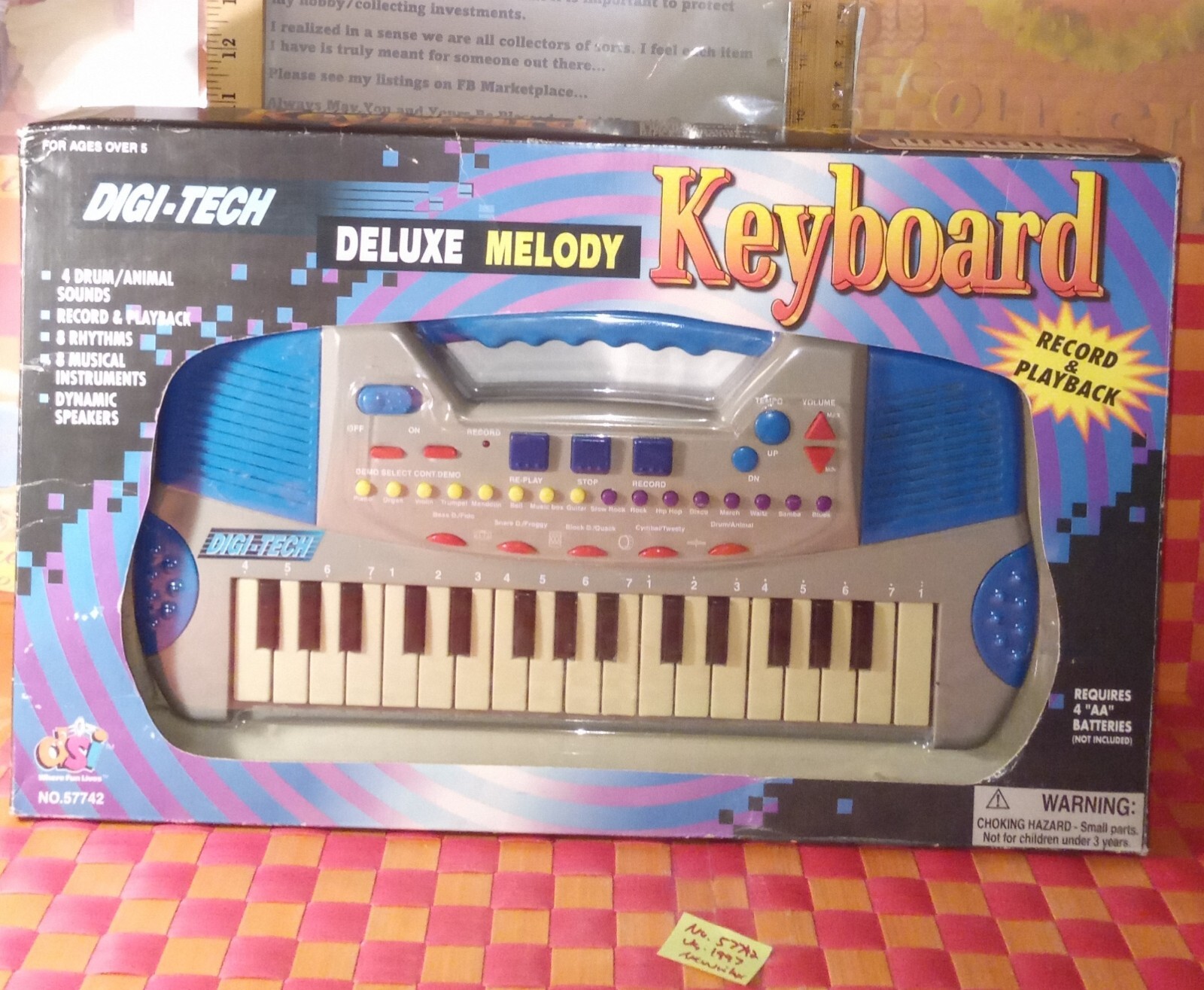 Vintage 1997 DSI Toys Deluxe Melody Keyboard New in Box-image