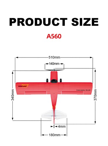 A560 Fixed-wing Airplane RC Gliding 2.4GHZ 4CH 200m EPP 1504 Brushless Motor - Picture 22 of 26