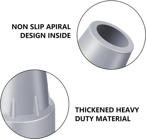 Crutch Tips, 4 Pack 7/8 Inch Heavy Duty Rubber Crutch Tips Replacement Rubber Ca - Picture 4 of 5