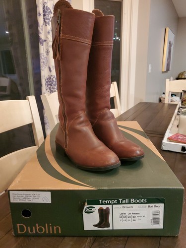 Bottes hautes Dublin Tempt - Femmes marron taille 7 ~ d'occasion ~ avec boîte - Photo 1 sur 7