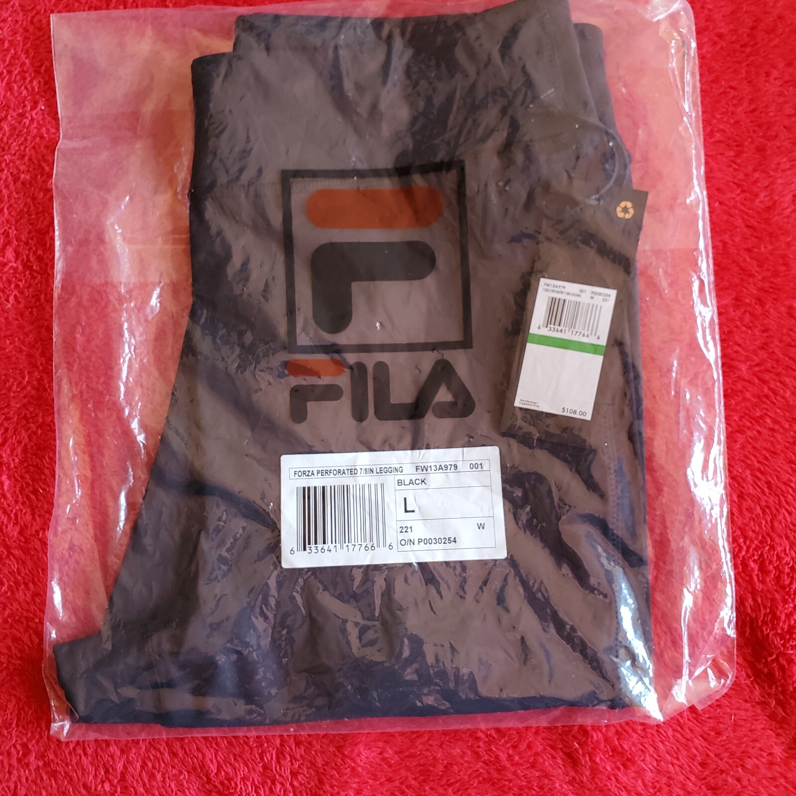 2 Paia Leggings Donna FILA Forza Proforma Traforati 7 8 13A979 L Nuovi Con Etichette
