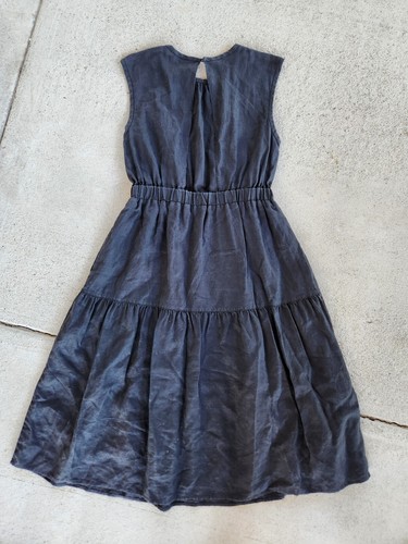 Everlane Black Linen Sleeveless Midi Dress w/ Cotton Liner Size 6 - Picture 4 of 7