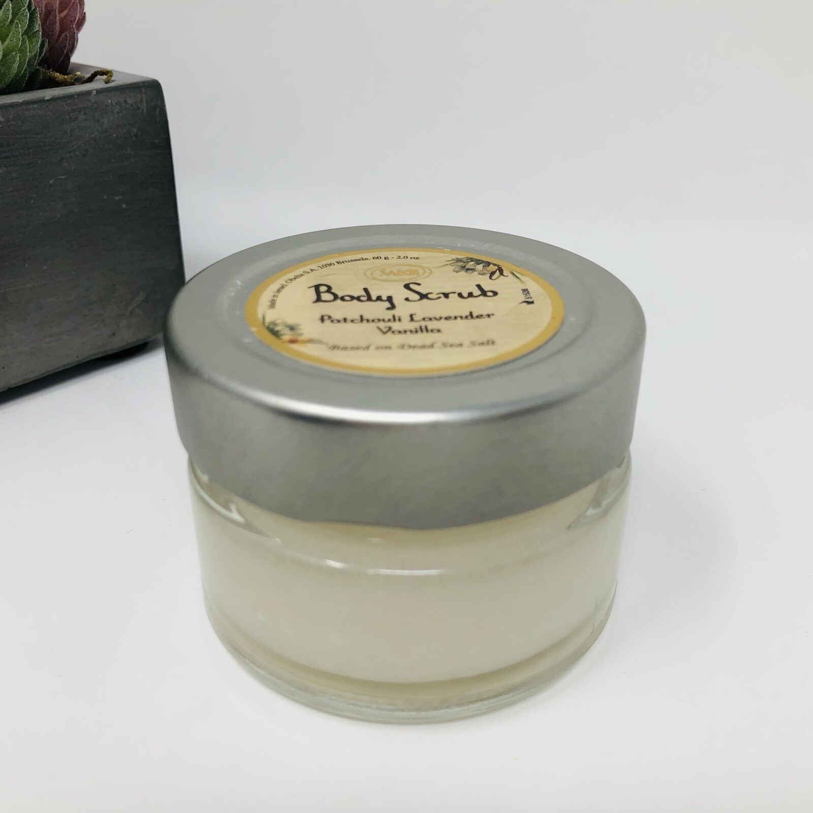 SABON Body Scrub PATCHOULI LAVENDER VANILLA Natural Dead Sea Salt 60g