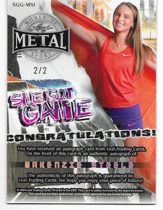 2024-leaf-metal-women-of-sports-makenzie-steele-auto-2-2-clemson-track