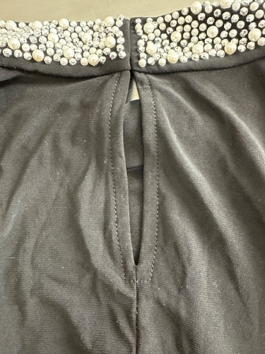 MSK Black Cold Shoulder Top with Rhinestone Collar, Size XL - Picture 5 of 10