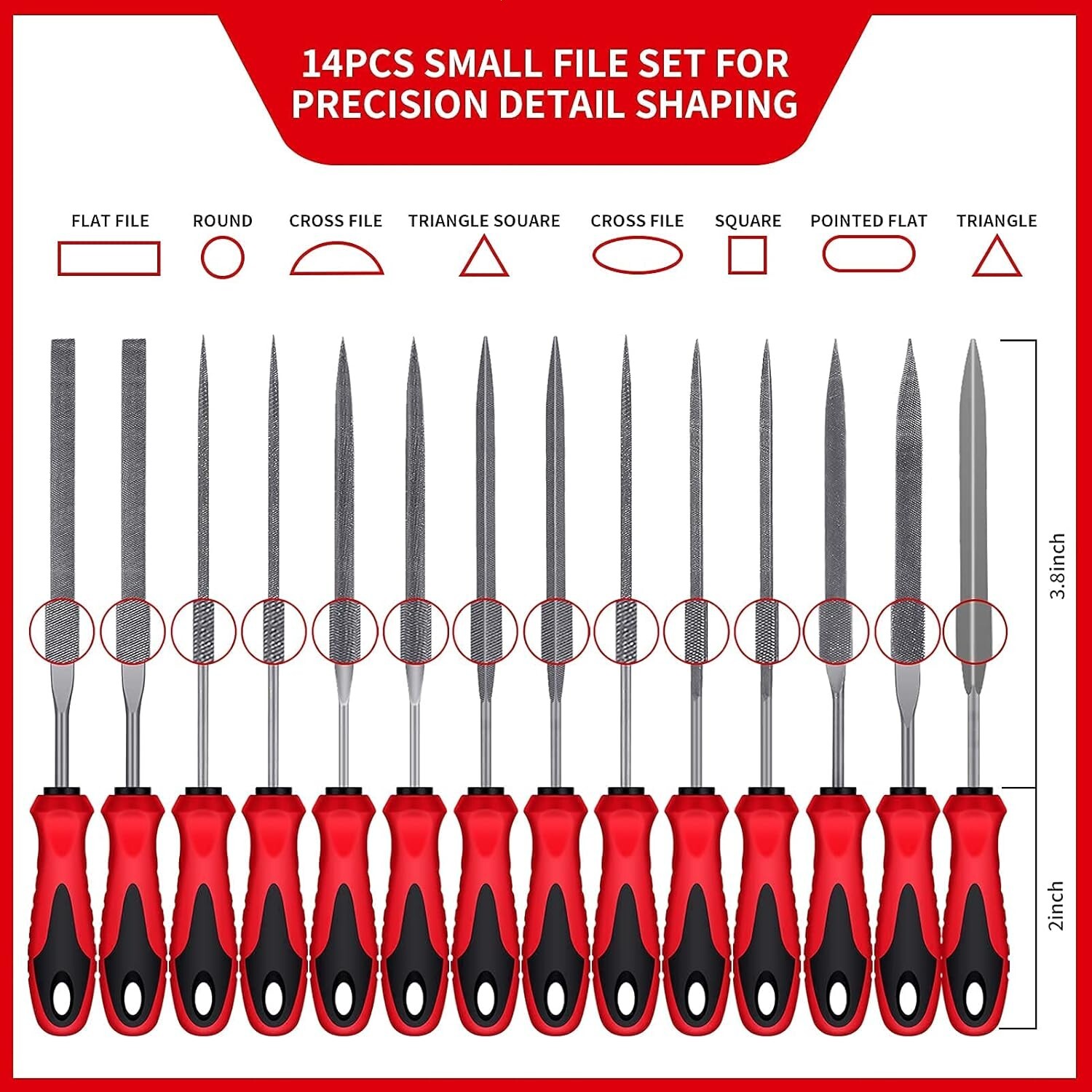 57Pcs Metal & Wood File Rasp Set,Grade T12 Forged Alloy Steel, Half-round/Rou...