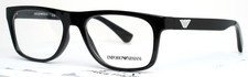 EMPORIO ARMANI EA3097 5017 Black Mens Rectangle Full Rim Eyeglasses 53-17-140