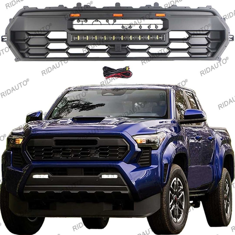 Front Grille Grill With Amber light And Light Bar Fit For TOYOTA