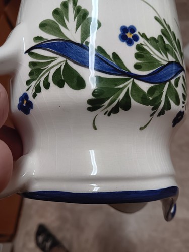 Casafina Portugal White Hand Pitcher hand painted, vase, gardener gift - Picture 10 of 10