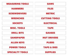 Toolbox Organizational Magnetic Labels By DCM Solutions