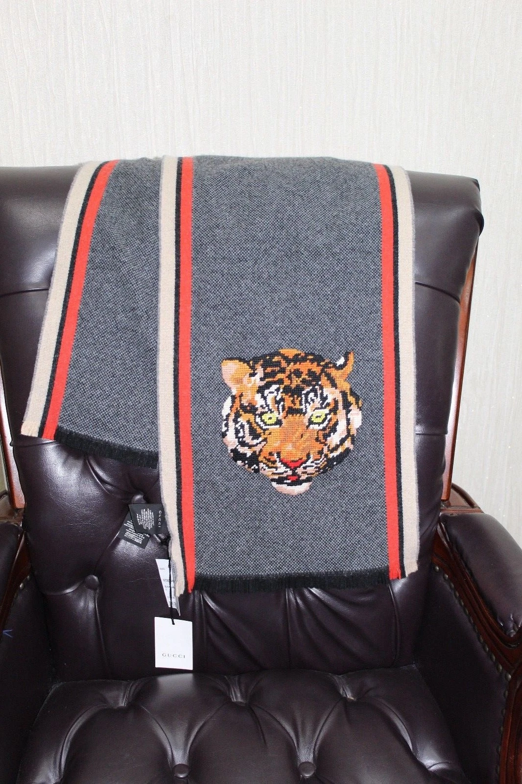 Foulard homme Gucci 70% laine et 30% cachemire 