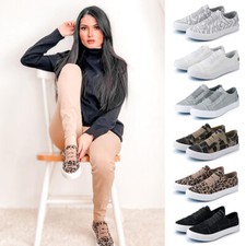 JENN ARDOR Women's Slip On Sneakers Comfort Walking Casual Canvas Fashion Shoes