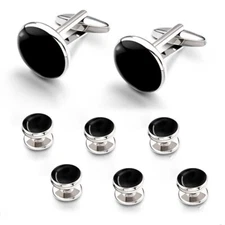 8Pc Mens Classical Shirt Tuxedo Cufflinks Wedding Party Buttons Cuff Links Studs