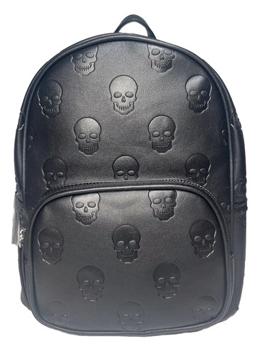 Halloween Black Skull Mini Backpack & Purse Skulls Gothic Viral Mad Engine New - Picture 3 of 18