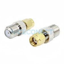 2x F Female Jack to RP-SMA Male  Female Pin  Adapter Coaxial Connector Antenna