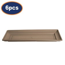 6pcs 37cm Taupe Venetian Planter Saucer Drip Drain Tray Rectangle Water Garden
