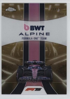 2025 Chrome Formula 1 Team Logos Gold Refractor 21/50 Alpine F1 BWT One #181 4m4
