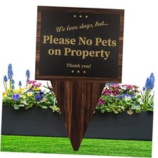 Double Sided No Pooping Dog Sign - Yard Dog Contemporary - No Pets On Property