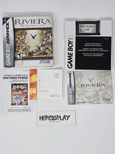 Riviera: The Promised Land (Nintendo Game Boy Advance, 2005) Complete. CIB