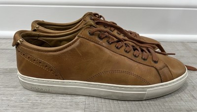 BARKER Mens Cedar Leather Low Top Sneakers Luxury Trainers Shoes Size 9/42 