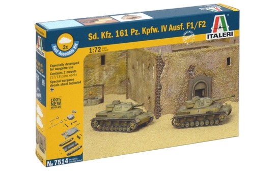 Italeri 7514 - 1/72 Set Pzkpfw Iv Ausf F1/F2 - 2 Models (WWII / World War II)