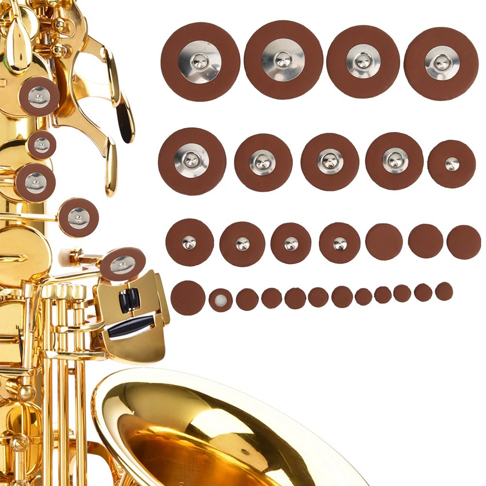 28pcs Multi Size Sax Leather Pads Replacement Set For Soprano Saxophone ¦