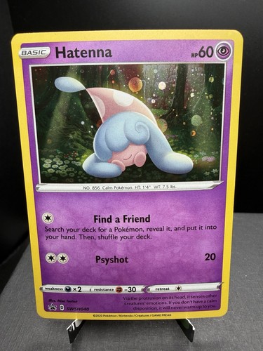 Pokemon TCG Sword & Shield Hatenna SWSH040 Black Star Promo Cosmos Holo NM!