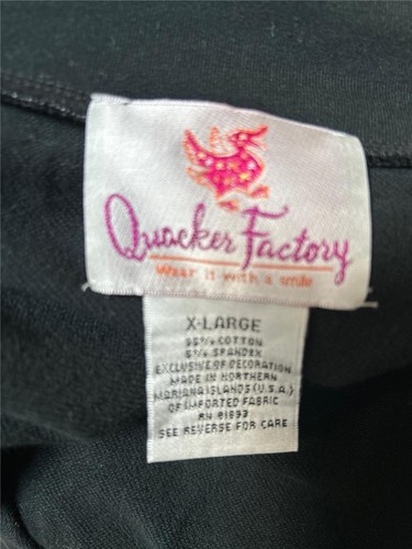 Women's XL Quacker Factory Black Cotton Blend Floral Appliqué Zip Up Vest - Picture 8 of 8