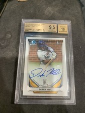 Derek Hill 2014 Bowman chrome draft picks Autographs # BCADH BGS Graded 9.5/10