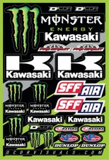 Dcor Decal Sheet - Monster Kawasaki 2016 Motorcycle ATV/UTV Dirt Bike 40-20-116