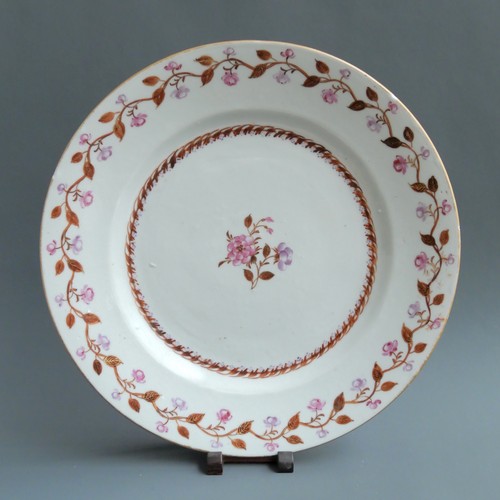 Assiette-Famille rose- Qianlong/Jiaqing -Compagnie des Indes-Chine-XVIIIe/XIXe - Photo 1 sur 13