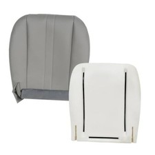 Driver Side Bottom Microfiber Leather Seat Cover and Foam Cushion Light Pewter