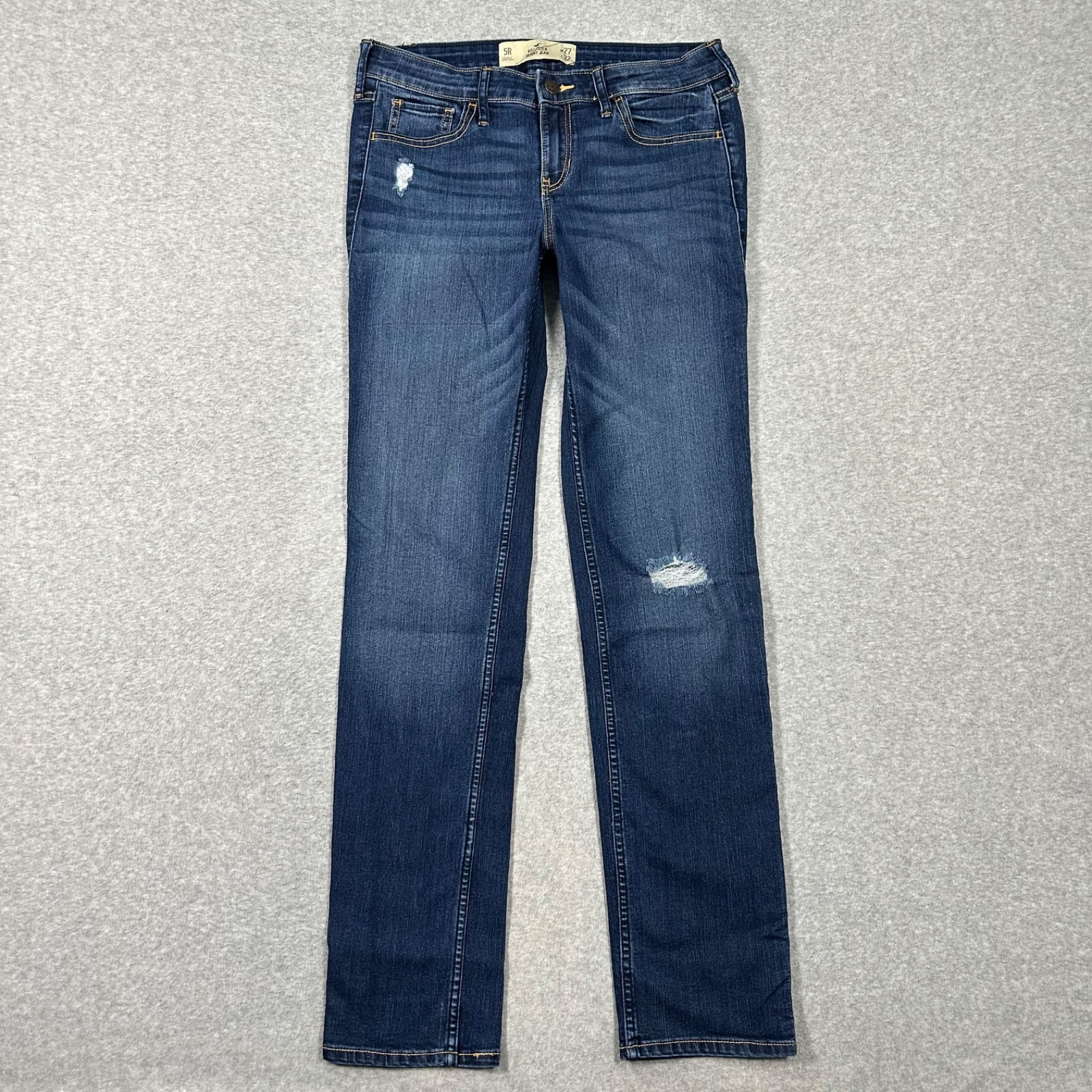 Hollister Skinny Jeans Women's Size 5R Dark Wash Blue Denim Distressed Stretch-image