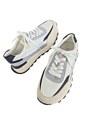 Lonza Kisskitty Athletic Sneakers Shoes Size 43/10 White Black Gray Lace Up