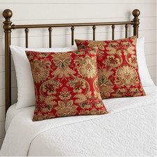 2 Ralph Lauren 18" Jardinere Red Sateen Throw Accent PILLOW COVERS Cotton Custom