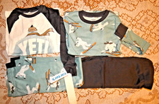NEW CARTER'S Boys 7 L/S Pajamas YETI 4 pc Set NWT