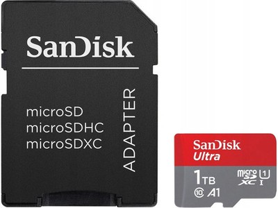 SanDisk Ultra microSDXC Card 1TB + SD adapter 150MB/s A1 UHS-I class