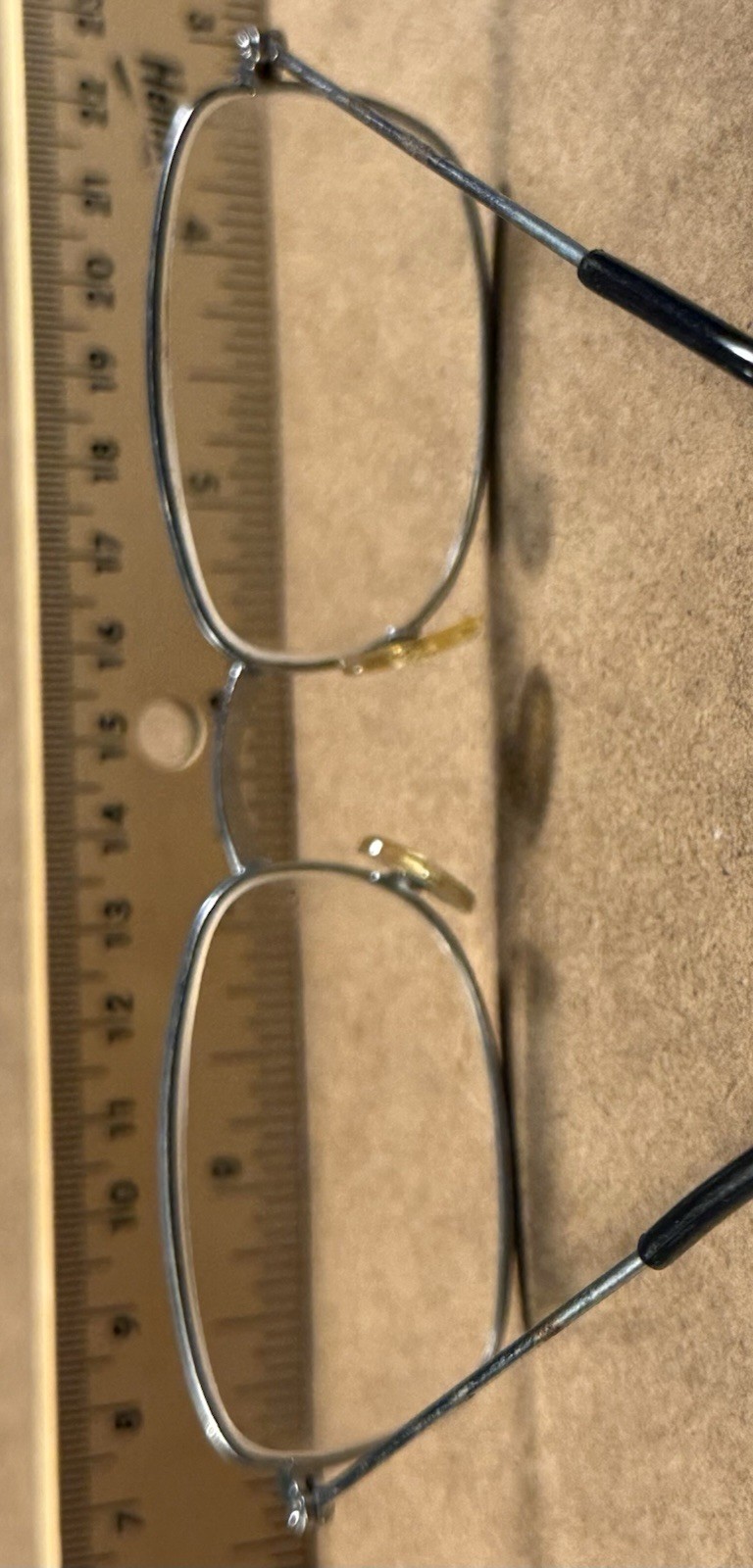 Vintage Rectangular Metal Eyeglass Frames 5.25” S… - image 2