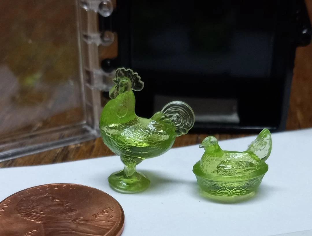 Piattino Da Torta In Miniatura Chrysnbon Verde Con Candelieri - Casa Delle Bambole Scala 1:12 - Foto 3
