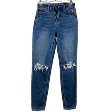 American Eagle Women's Jeans Size 00 Distressed Mom Regular Soft Stretch Denim B