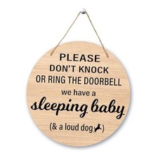 Rustic Wooden Baby Sleeping Sign, 10x10 inches, Do Not Disturb, Bedroom,